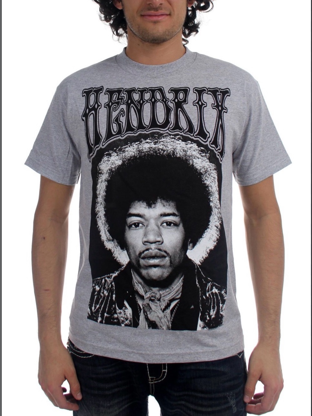 Jimi Hendrix Karl Ferris Collection Graphic Tee Size L NWT Grey Rock Shirt